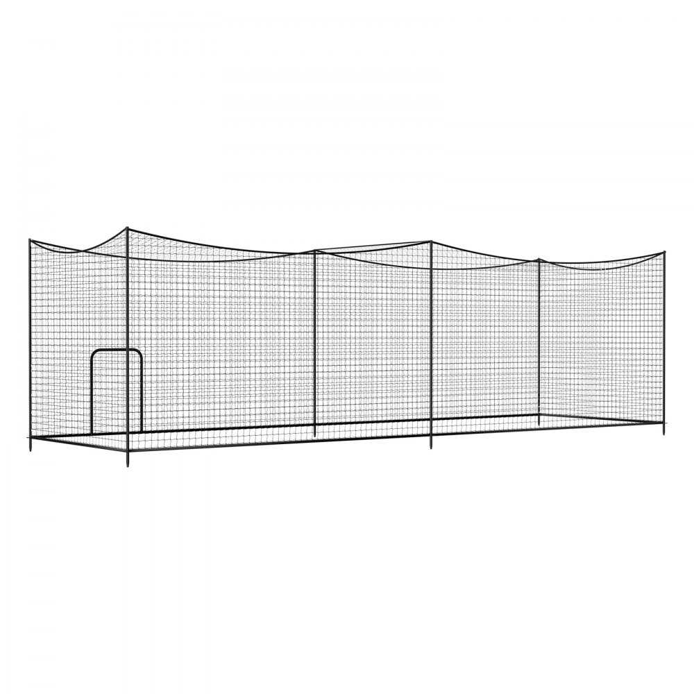 VEVOR Red Rectangular Portátil para Bateo de Béisbol, con Tejido HDPE Anudado de 45 Capas y Cuerdas Largas de Posicionamiento, 10668 x 3200 x 3100 mm, para Patio, Gimnasios, Centros Entrenamiento