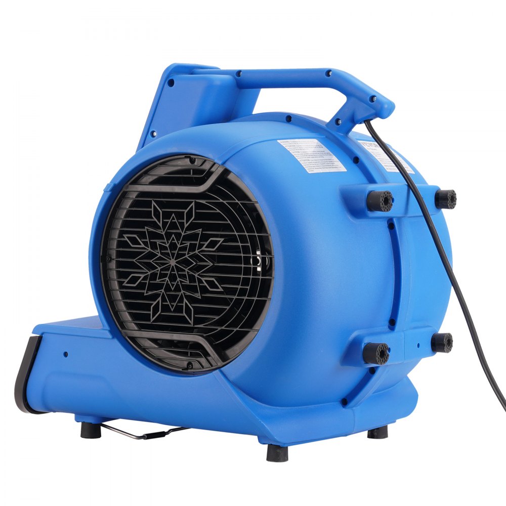 VEVOR Soplador de Suelo 1250 RPM Ventilador de Secado por Enfriamiento 73 m³/min Secador de Alfombras Portátil 4 Ángulos de Soplado Temporizador 3 Velocidades para Limpieza, Hogar, Comercial