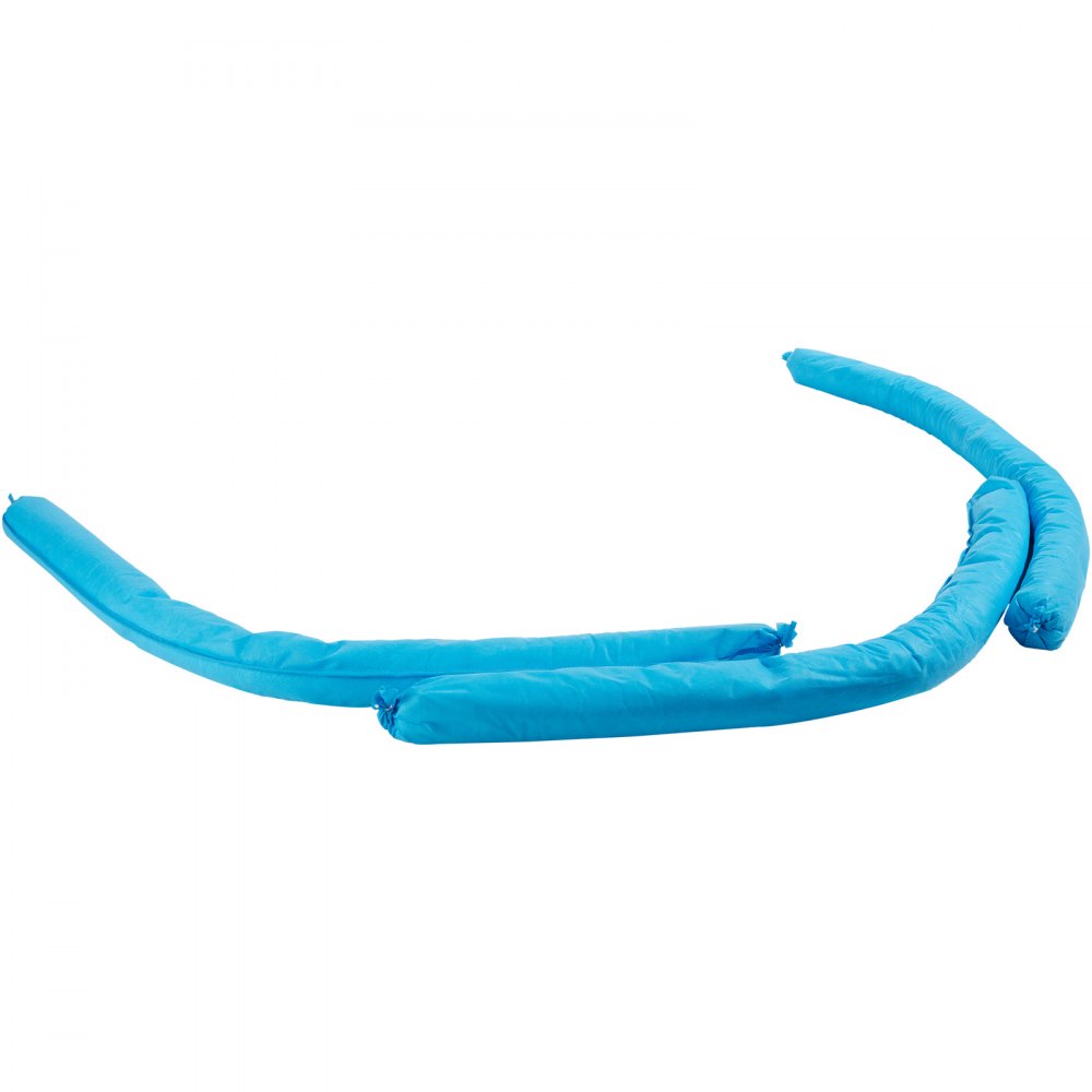 VEVOR Calcetín Absorbente Agua Universal 76x1200mm 12 Piezas Absorbente Serpiente de Agua Absorción hasta 75,8 L Calcetín a Prueba de Derrames Resistente al Moho para Cocina Almacén Fábrica Taller