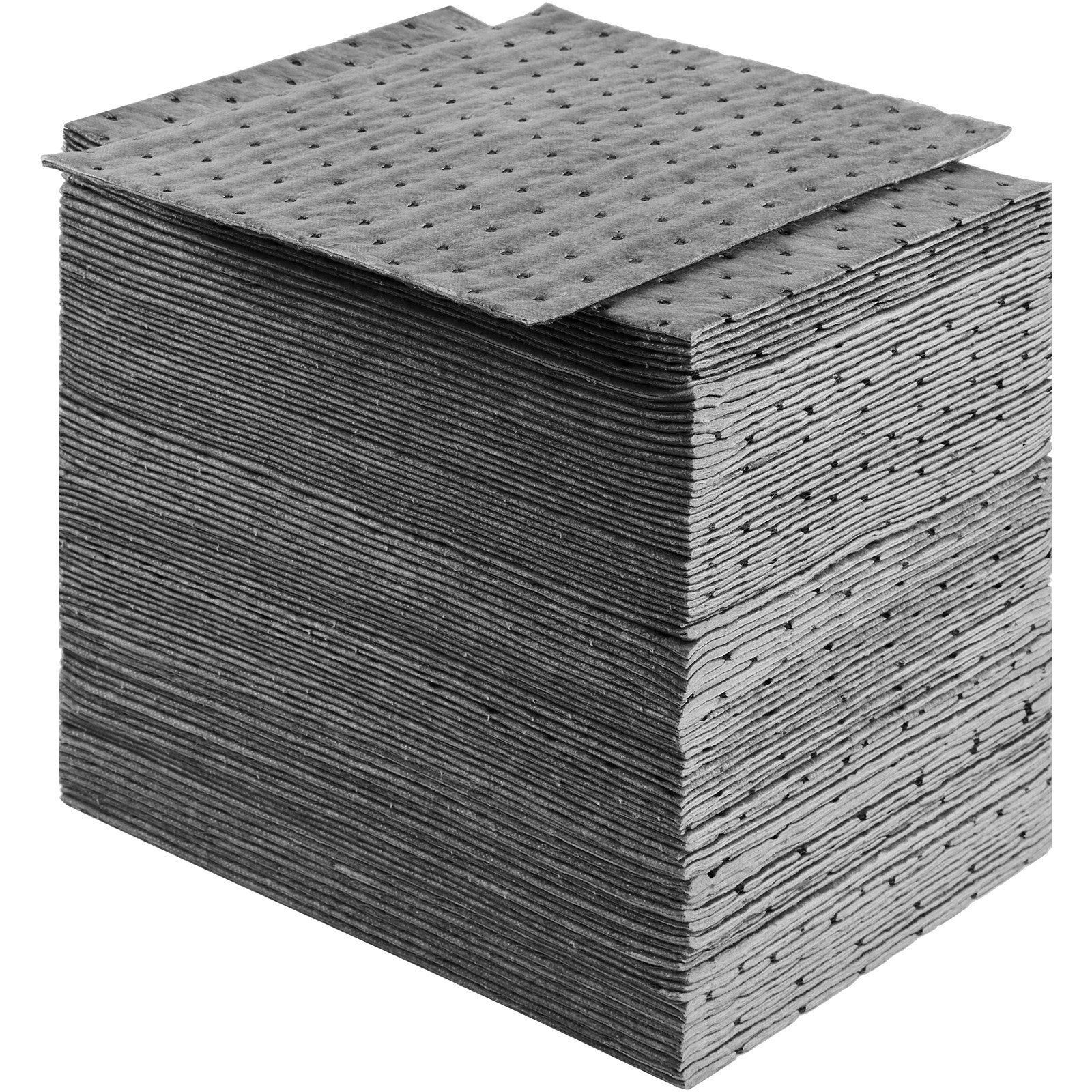 VEVOR Tapete Absorbente de Líquidos Universal 100 Piezas 250x330 mm Tapete Absorbente de Agua hasta 11,4 L en Caja Dispensadora Polipropileno para Derrames, Cocina, Mascotas, Almacén, Fábrica, Taller