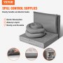 VEVOR Kit Universal para Derrames 43 Piezas Suministros para Control de Derrames Incluye 30 Almohadillas Absorbentes Universales 2 Calcetines Absorbentes Universales 2 Almohadas Desechables