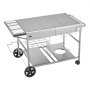 VEVOR Outdoor Grill Cart, Grilling Table, Movable Outdoor Cooking Table with 4 Spice Containers, Wheels, Lids, Hooks, BBQ Prep Tables for Picnic, Kitchen, Courtyard