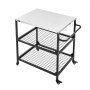 VEVOR Carro de Barbacoa para Exterior 800 x 610 mm, Superficie de Acero Inoxidable, Mesa de Barbacoa con 4 Ruedas, 2 Estantes de Malla y Asa Lateral, Mesa Auxiliar para Jardín, Picnic, Cocina, Patio