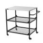 VEVOR Carro de Barbacoa para Exterior 800 x 610 mm, Superficie de Acero Inoxidable, Mesa de Barbacoa con 4 Ruedas, 2 Estantes de Malla y Asa Lateral, Mesa Auxiliar para Jardín, Picnic, Cocina, Patio