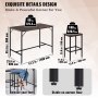 VEVOR Juego de Mesa Auxiliar y Taburetes 3 Piezas Material de Madera y Hierro, 120 x 60 x 90 cm Mesa de Bar de Cocina y 2 Taburetes Juego de Mesa de Bar Ahorro de Espacio y Estilo Rústico para Bares