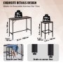 VEVOR Juego de Mesa Auxiliar y Taburetes 3 Piezas Material de Madera y Hierro, Mesa de Bar de Cocina y 2 Taburetes 40 x 30 x 65 cm Juego de Mesa de Bar Ahorro de Espacio y Estilo Rústico para Bares