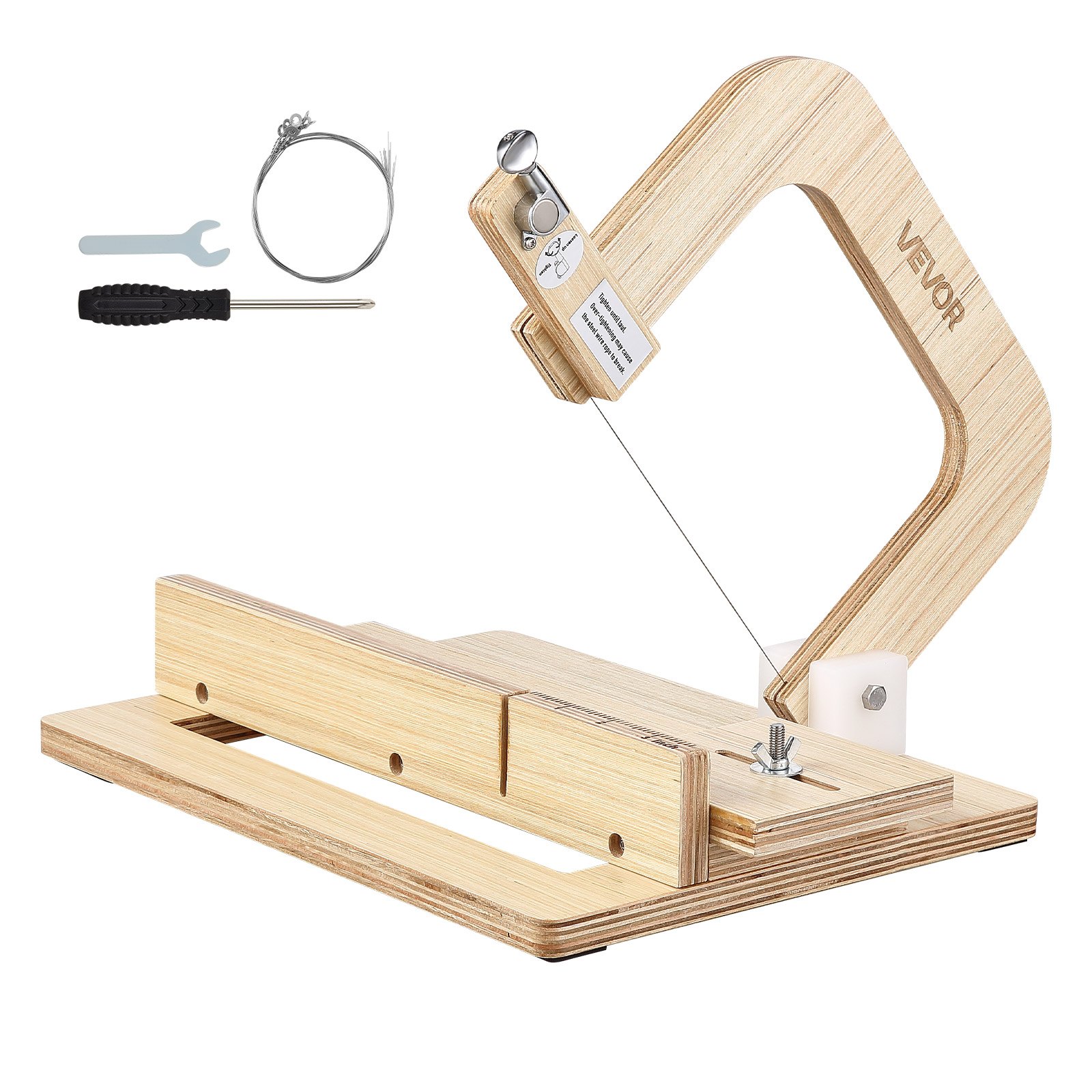 VEVOR Cortador de Jabón de 0 a 50,8 mm de Grosor Ajustable, con Tensión de Alambre Ajustable, Hecho de Acero Inoxidable, con Alambres Adicionales, Herramienta de Corte Multiusos para Bricolaje