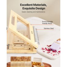 VEVOR Cortador de Jabón 2 en 1, para 1-12 Barras de 2,5 cm de Grosor, con Marco de Madera Natural y Alambres Adicionales, Herramienta para Cortar Jabón Hecho a Mano para Velas, 400 x 275 x 60 mm