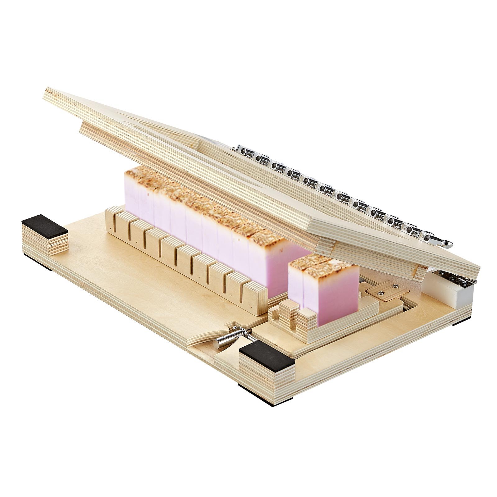 VEVOR Cortador de Jabón Multifuncional, Rebanador de Jabón de 12 Trozos, Alambre de Acero Inoxidable, Tensión Ajustable, Marco de Madera, Herramienta de Corte Manual para Bricolaje Regalo Artesanal
