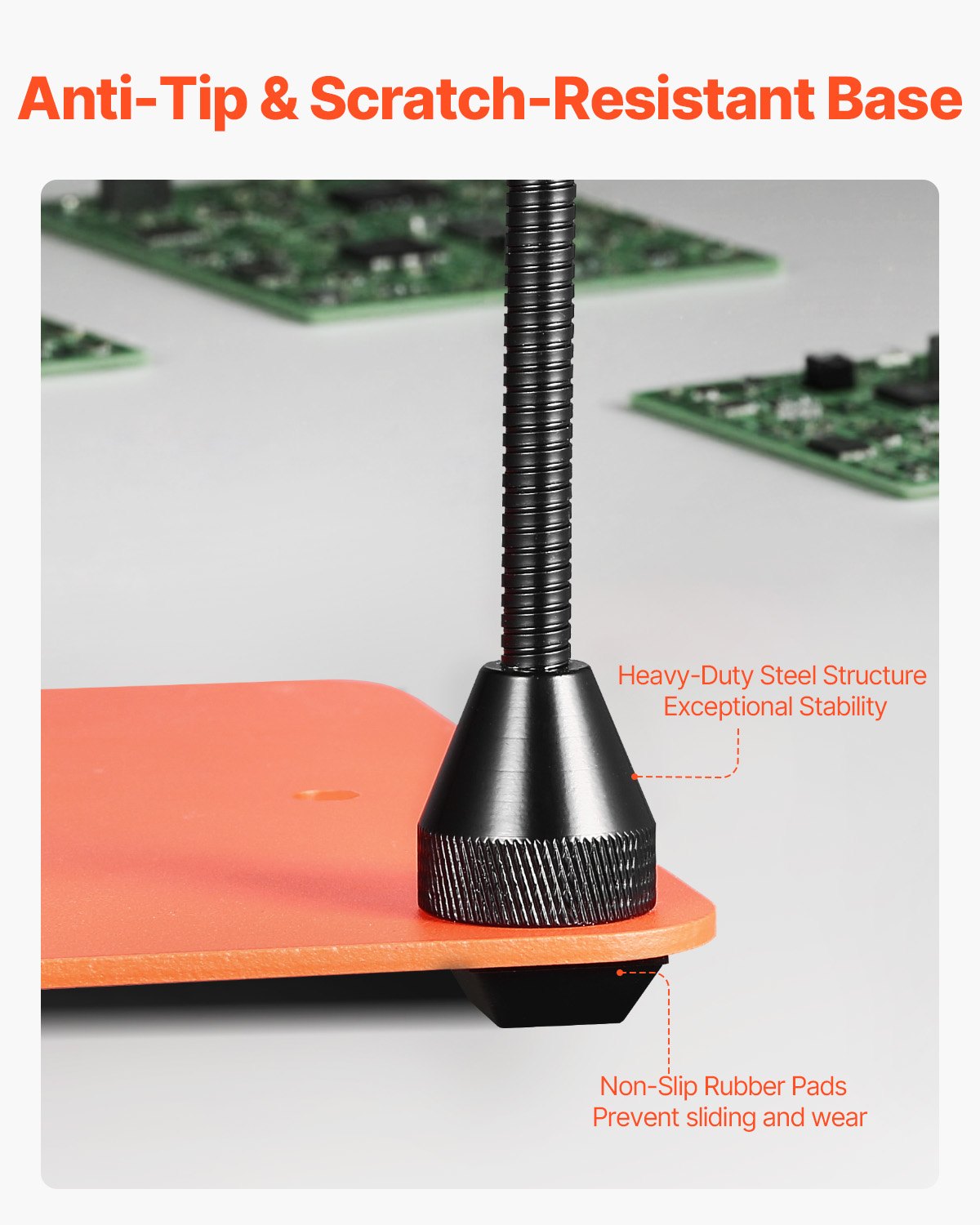 VEVOR Estación de Soldadura Magnética Tercera Mano con 4 Brazos Flexibles, 6 Soportes para Pilares de PCB y Pistola de Aire Caliente de 360 Grados, Base para Trabajos de Reparación Electrónica
