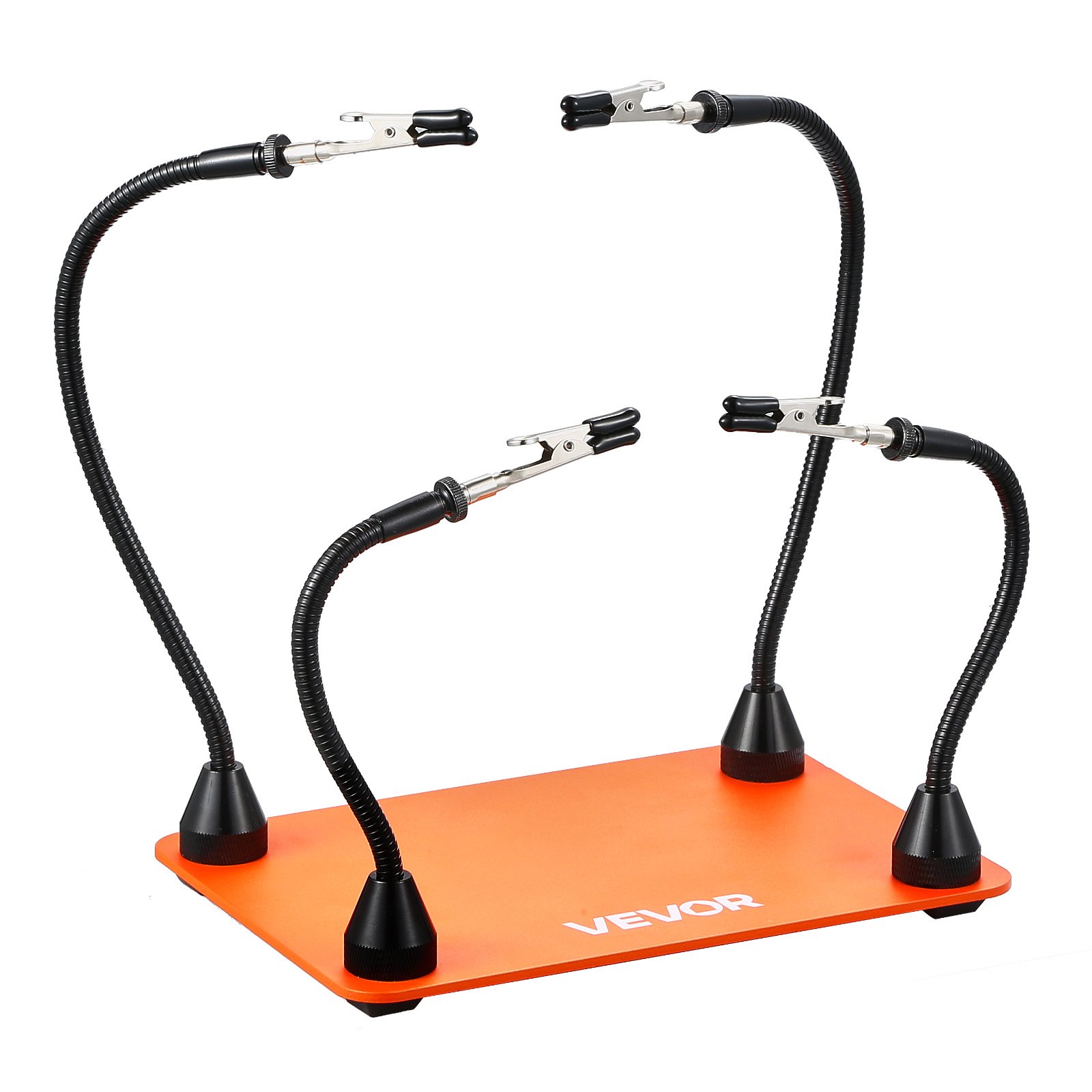 VEVOR Estación de Soldadura Magnética, Herramienta de Tercera Mano con 4 Brazos Flexibles, Pinzas de Cocodrilo y Base Acero Resistente y Antideslizante, a Reparaciones Electrónicas, Manualidades