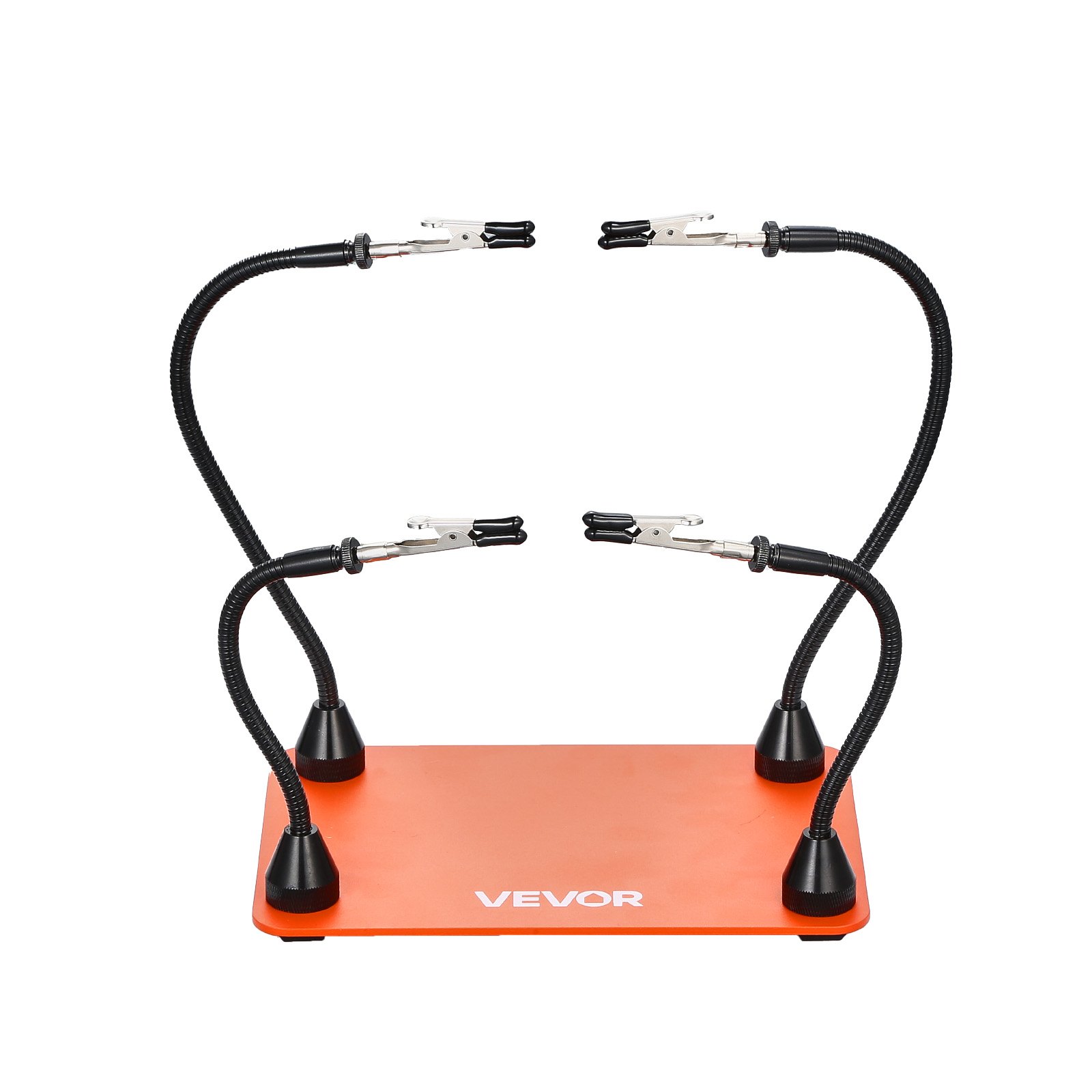 VEVOR Estación de Soldadura Magnética, Herramienta de Tercera Mano con 4 Brazos Flexibles, Pinzas de Cocodrilo y Base Acero Resistente y Antideslizante, a Reparaciones Electrónicas, Manualidades