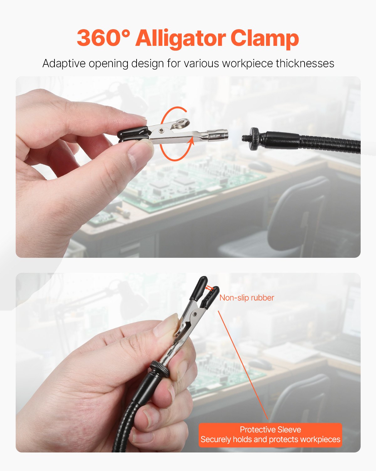 VEVOR Magnetic Helping Hands Soldering Station, 4 Flexible Arms Third Hand Tool, with Alligator Clips & Non-Slip Heavy-Duty Steel Base, Soldering Helping Hands for Electronic Repair Craft Hobby DIY