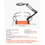 VEVOR Estación de Soldadura Magnética, Herramienta de Tercera Mano con 4 Brazos Flexibles, Lámpara de Aumento LED 3X y Base Antideslizante Resistente, a Aficiones y Bricolaje, 279 x 178 x 3 mm