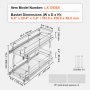 VEVOR Organizador de Gabinete Extraíble 215x533x385 mm Estantes de Despensa Deslizables Alta Resistencia, Acero Cromado, Almacenamiento con Cajones Deslizantes Tamaño de Instalación 245x563x485 mm