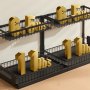VEVOR Organizador de Gabinete Extraíble 2 Niveles 270x360 mm 2 Piezas Debajo del Fregadero, con Cajón Deslizable, Estante Deslizante de Canasta de Alambre, Negro, Tamaño de Instalación 648x394x330 mm