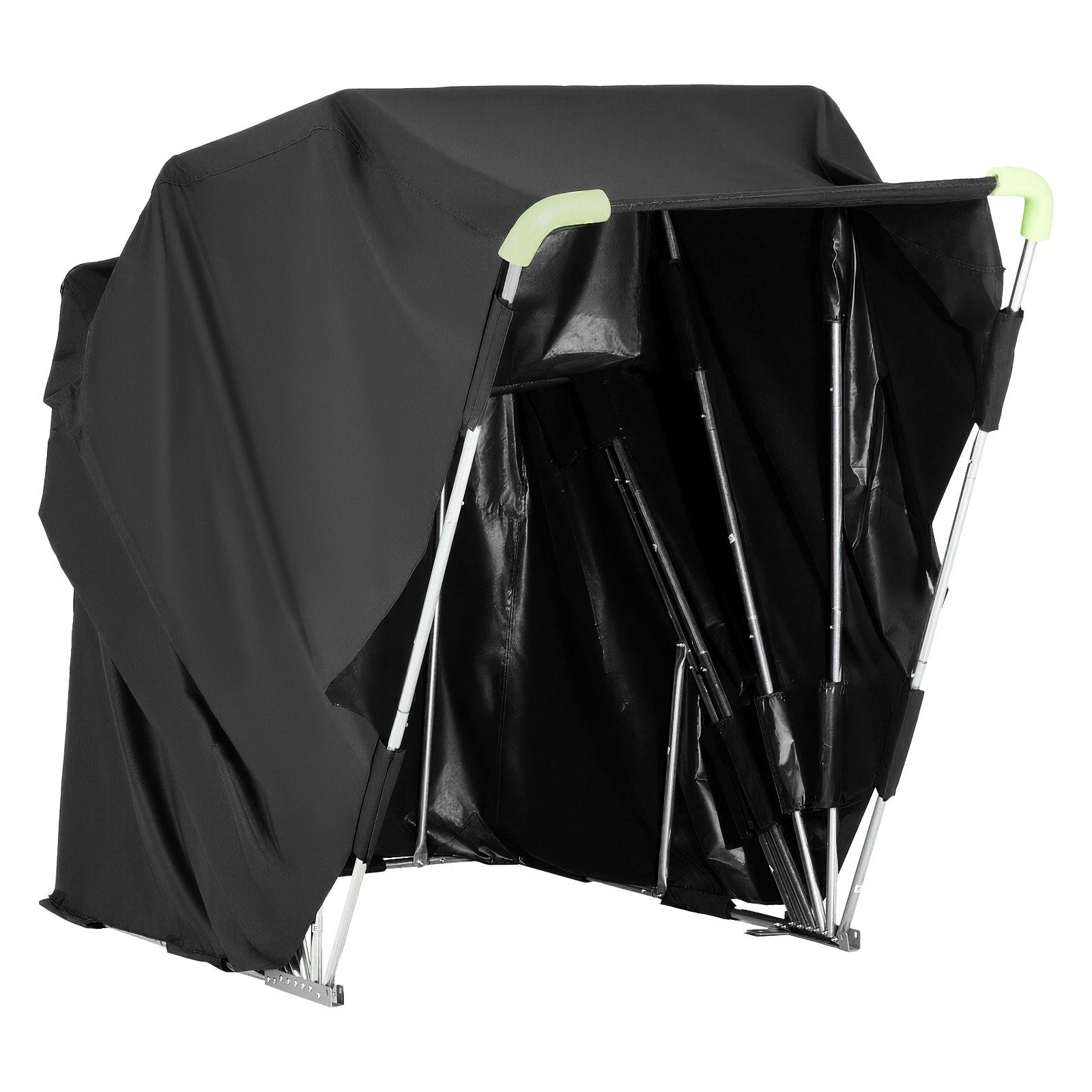 VEVOR Refugio para Motocicleta con Cerradura de Seguridad, Carpa Abatible Oxford 600D, Resistente a la Intemperie y al Desgarro, con Ventanas de Ventilación, 2790 x 1095 x 1600 mm, Color Negro