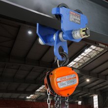 VEVOR Carro Manual con Ruedas Dobles, Carga de 1 T, Ajustable para Ancho de Brida de Viga en I de 63,5-177,8 mm, Polipasto de Garaje de Acero de Aleación Resistente para Vigas en I Rrectas y Curvas