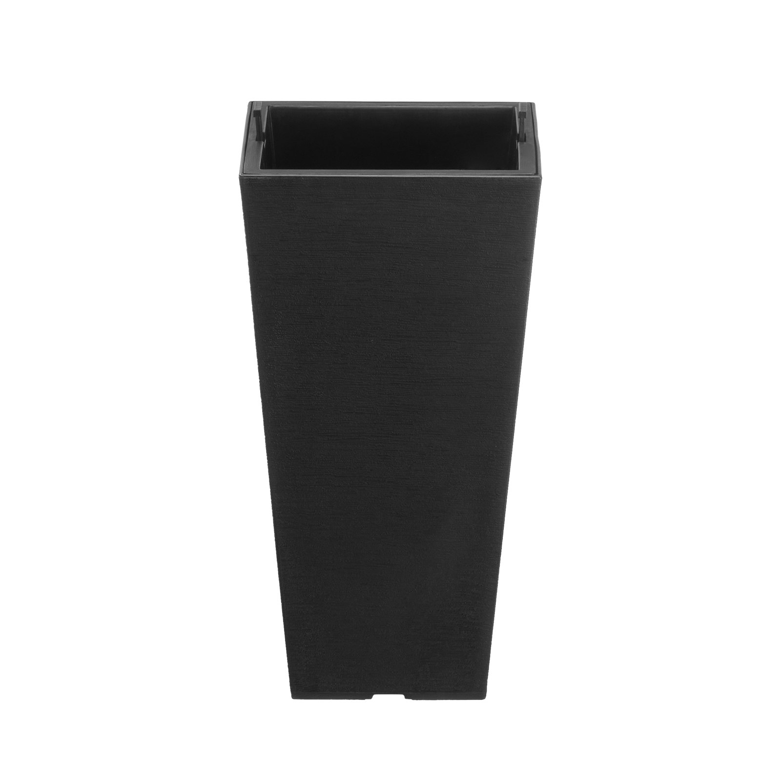 VEVOR Jardineras Altas de 570 mm 2 Piezas Jardineras Grandes para Plantas Jardineras Cuadradas Cónicas para Porche Delantero Macetas para Plantas de Árboles Diseño Moderno Drenaje Incorporado, Negro