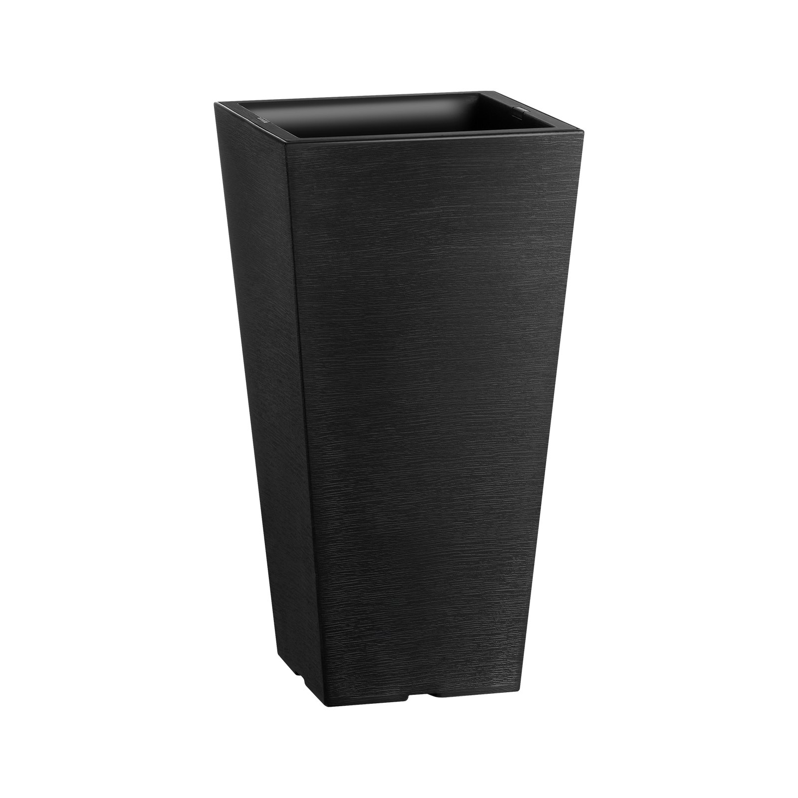 VEVOR Jardineras Altas de 570 mm 2 Piezas Jardineras Grandes para Plantas Jardineras Cuadradas Cónicas para Porche Delantero Macetas para Plantas de Árboles Diseño Moderno Drenaje Incorporado, Negro