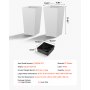VEVOR Macetas Altas para Plantas 550 mm, Paquete de 2 Piezas, Maceteros Grandes para Interior y Exterior, Cónico Cuadrado, con Depósito, Diseño Moderno, Plástico, Decoración para Jardín Hogar, Blanco