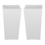 VEVOR Macetas Altas para Plantas 550 mm, Paquete de 2 Piezas, Maceteros Grandes para Interior y Exterior, Cónico Cuadrado, con Depósito, Diseño Moderno, Plástico, Decoración para Jardín Hogar, Blanco