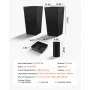 VEVOR Macetas Altas para Plantas 750 mm, Paquete de 2 Piezas, Maceteros Grandes para Interior y Exterior, Cónico Cuadrado con Ruedas Depósito Tapón de Drenaje, Plástico, para Jardín Patio Salón, Negro