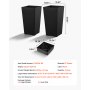 VEVOR Macetas Altas para Plantas 550 mm, Paquete de 2 Piezas, Maceteros Grandes para Interior y Exterior, Cónico Cuadrado, Diseño Moderno, con Depósito, Plástico, para Jardín Patio Salón, Color Negro
