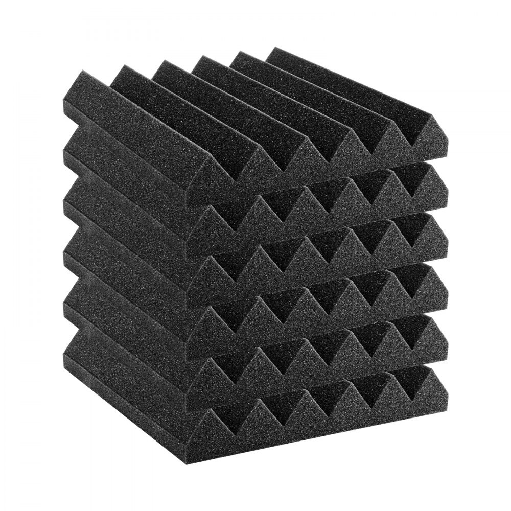 VEVOR Paneles de Espuma Acústica 30,5 x 30,5 x 5 cm, Paneles de Pared Insonorizados Alta Densidad, Paneles Absorbentes de Sonido para Paredes y Techos de Estudios, Negro, 36 uds
