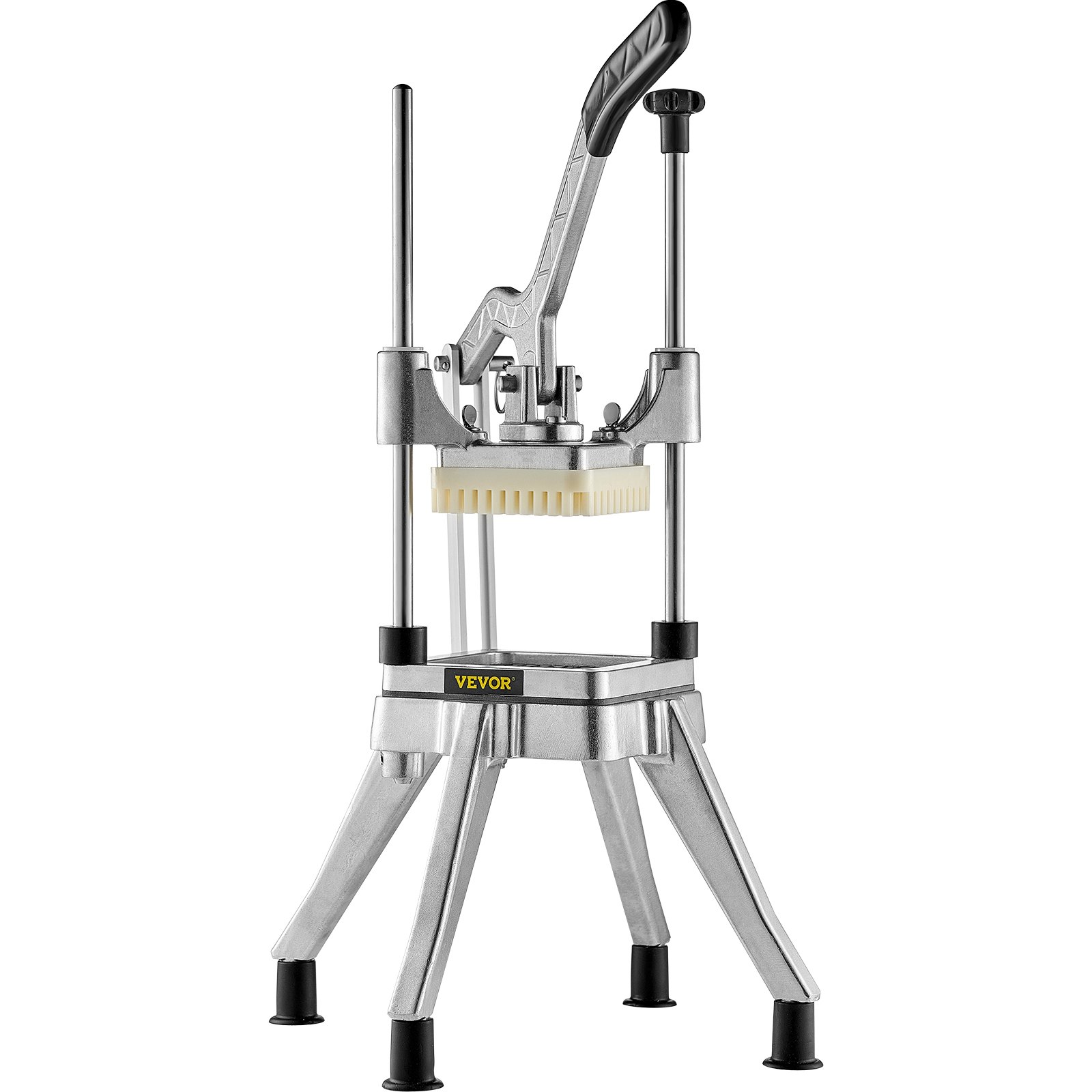 Picadora de frutas y verduras VEVOR con construcción de metal resistente y mango ergonómico para un corte eficiente.