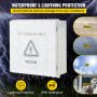 Caja combinadora fotovoltaica VEVOR que ofrece protección IP65 contra rayos y a prueba de agua.