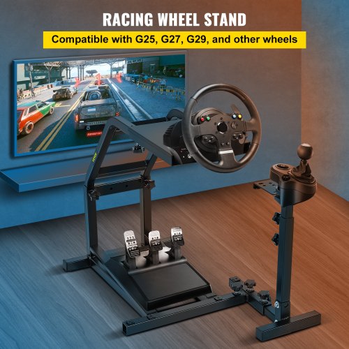 VEVOR Soporte para Volante 44x31cm Soporte de Volante Universal Plegable 11,5kg Soporte de ruedas Pro Altura de 57-72,5cm Compatible con Logitech G25
