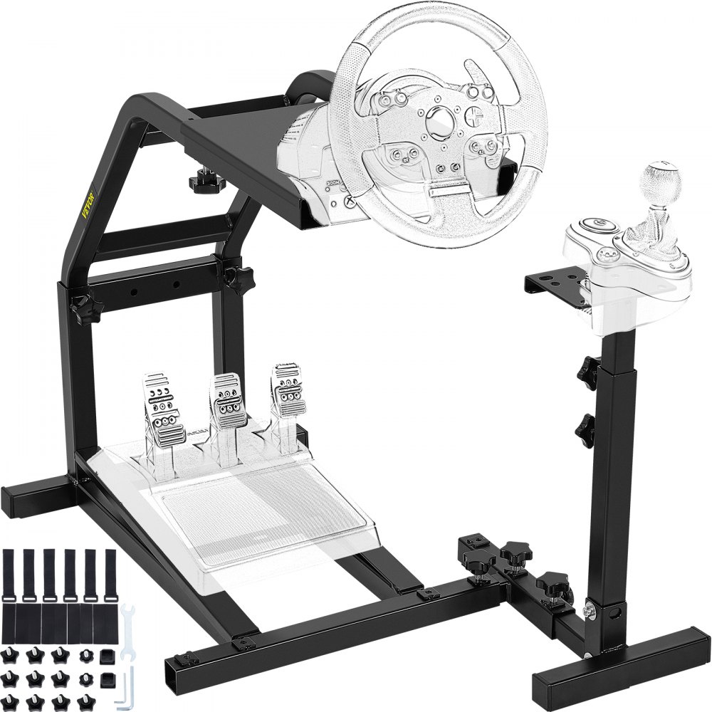 VEVOR Soporte para Volante 44x31cm Soporte de Volante Universal Plegable 11,5kg Soporte de ruedas Pro Altura de 57-72,5cm Compatible con Logitech G25