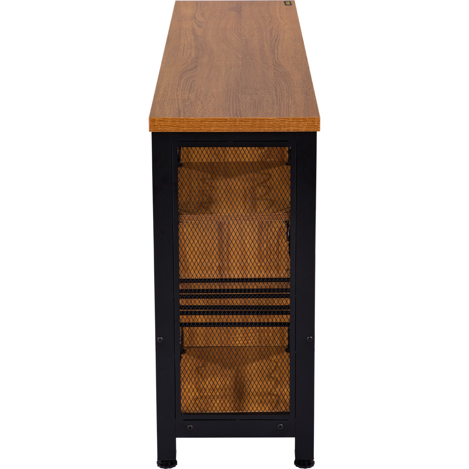 VEVOR Gabinete de Bar Industrial Capacidad 330lbs Gabinetes de Bar 120x34,5x76,2cm Gabinete de Barra de Vino con Soportes para Copas de Vino Puerta de Malla Metálica para Cocina, Dormitorio y Estudio