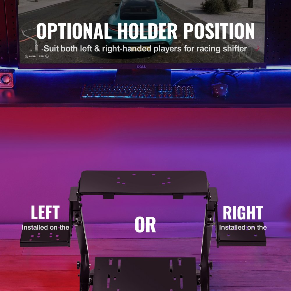 VEVOR 57 x 49 cm Soporte para Volante Soporte de Volante Universal Plegable G25 G27 G29 G920 Wheel Stand Pro Compatible con Fanatec, Simcube, Thrustmaster, Logitech G25 G27 G29 y G920 Wheel Stand Pro