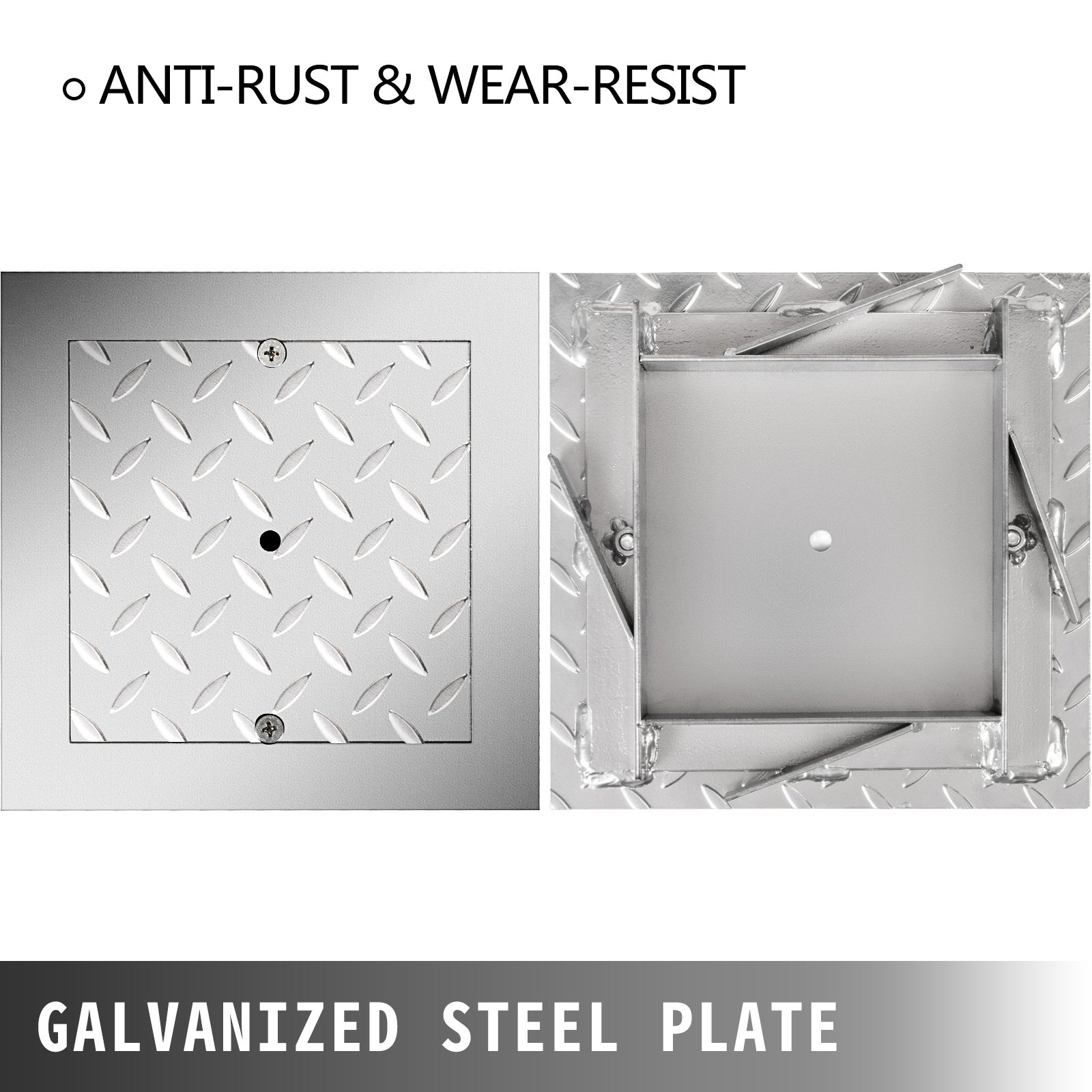 Vevor Tapa De Arqueta De Riego Rectangular Con Tornillo Acero Galvanizado