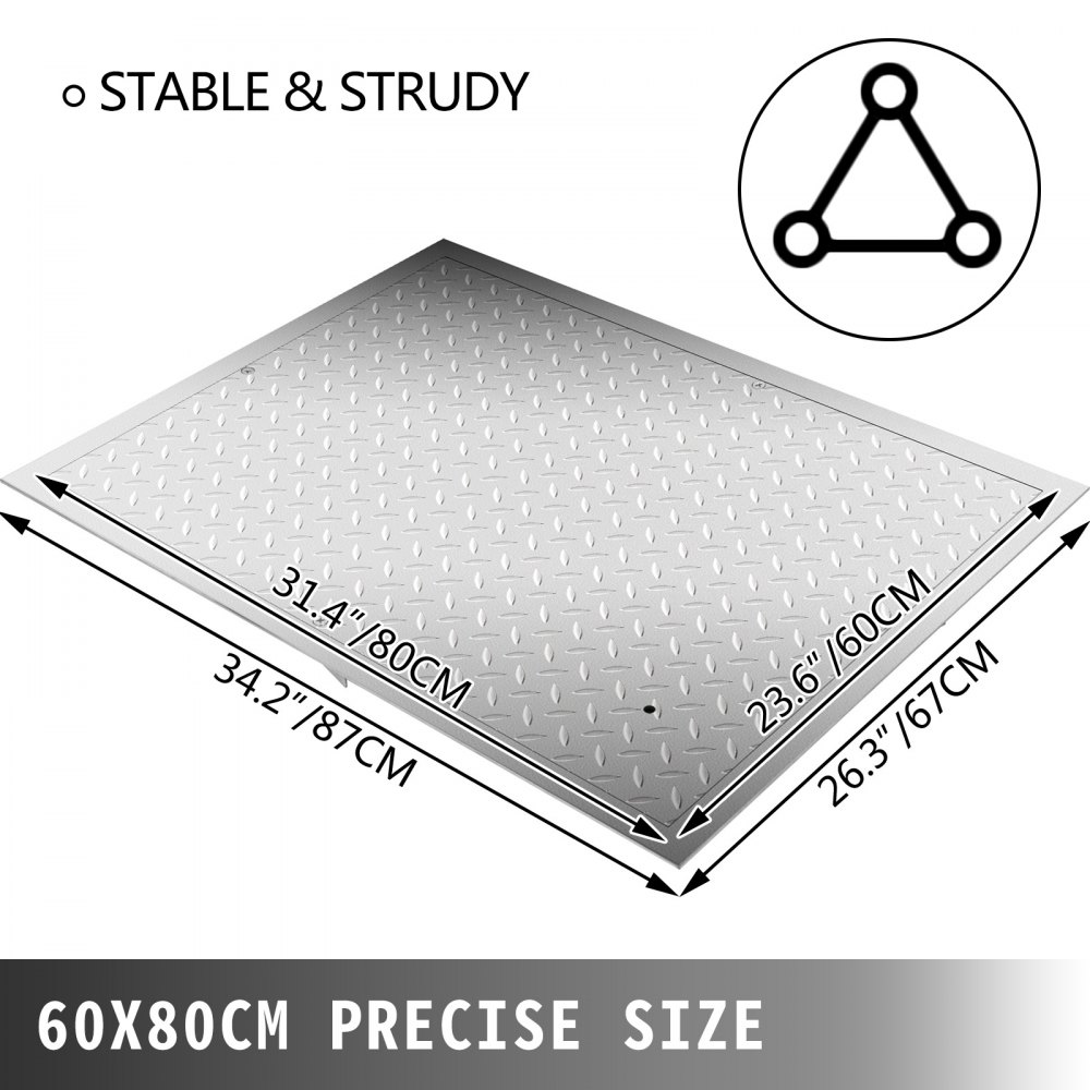 Vevor Tapa De Arqueta De Riego Rectangular Con Tornillo 67 X 87 Cm Para Barcos