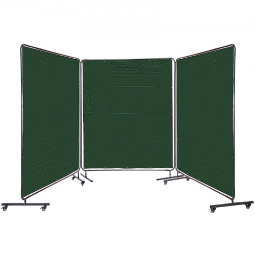 VEVOR Cortina de Soldadura, Pantalla de Soldadura, 3 Paneles 183 x 183 cm Verde