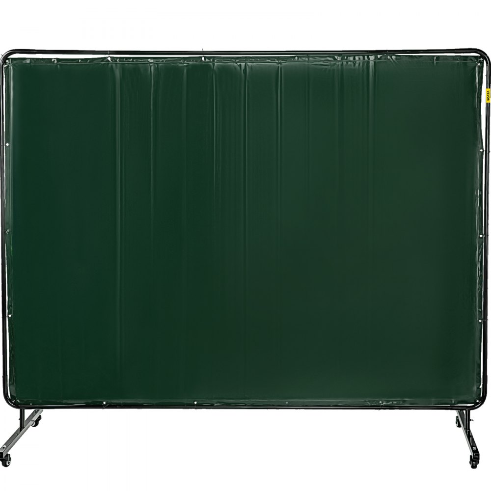 VEVOR Cortina de Soldadura 183x244 cm Cortina de Protección para Soldadura con 4 Ruedas, Material de Vinilo Resistente a Llamas Cortina de Soldar con Alta Protección contra Chispas, Color Verde Oscuro