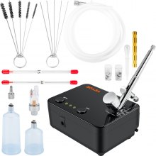 Kit de aerógrafo VEVOR, sistema de aerógrafo de doble acción, compresor, modelo de maquillaje de uñas artísticas