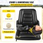 VEVOR Asiento del Tractor 50,4x46,6x46,6 cm Asiento Acolchado Universal Material de PVC y Marco de Acero, Asiento de Tractor con Respaldo Aerodinámico 5 kg para Céspedes, Paisajes y Jardines, Negro