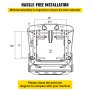 VEVOR Asiento del Tractor 50,4x46,6x46,6 cm Asiento Acolchado Universal Material de PVC y Marco de Acero, Asiento de Tractor con Respaldo Aerodinámico 5 kg para Céspedes, Paisajes y Jardines, Negro