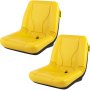 VEVOR 2 Pcs Asiento del Tractor 46x52,2x47,7 cm Asiento Acolchado Universal Material de PVC y Marco de Acero, Asiento de Tractor con Respaldo Aerodinámico para Céspedes, Paisajes y Jardines, Amarillo
