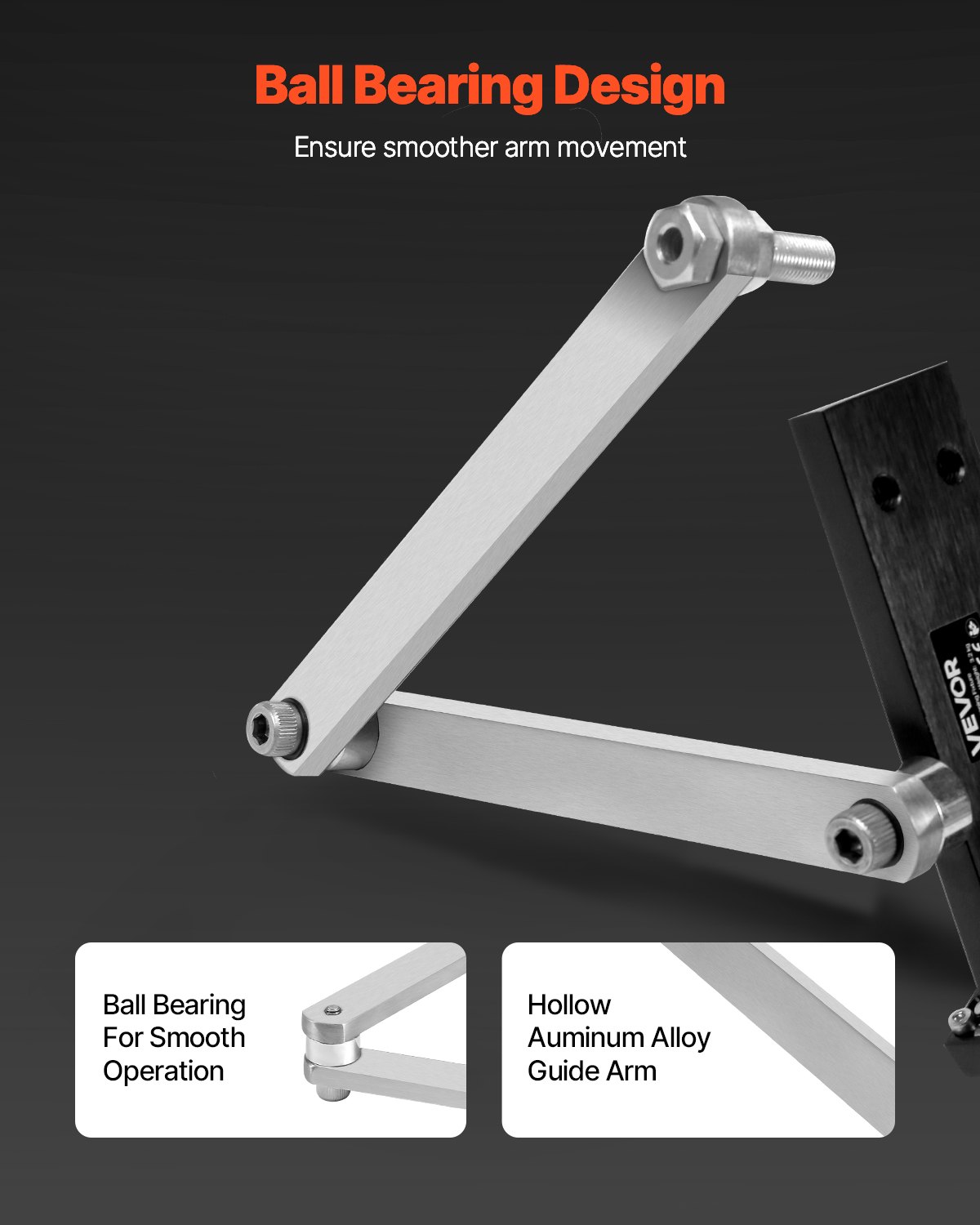 VEVOR Afilador de Cuchillas para Cortacésped con Equilibrador Ajustable de 15°-45° 4 Pines Adaptadores Rodamientos de Bolas Mango Ampliado de 25 mm Compatible con la Mayoría de Amoladoras Angulares