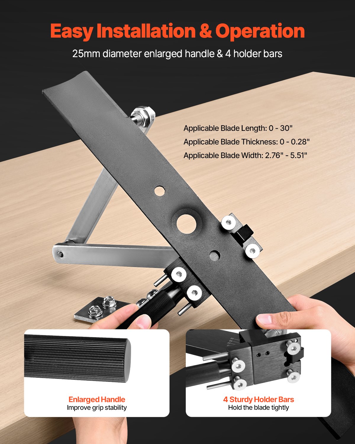 VEVOR Afilador de Cuchillas para Cortacésped con Equilibrador Ajustable de 15°-45° 4 Pines Adaptadores Rodamientos de Bolas Mango Ampliado de 25 mm Compatible con la Mayoría de Amoladoras Angulares