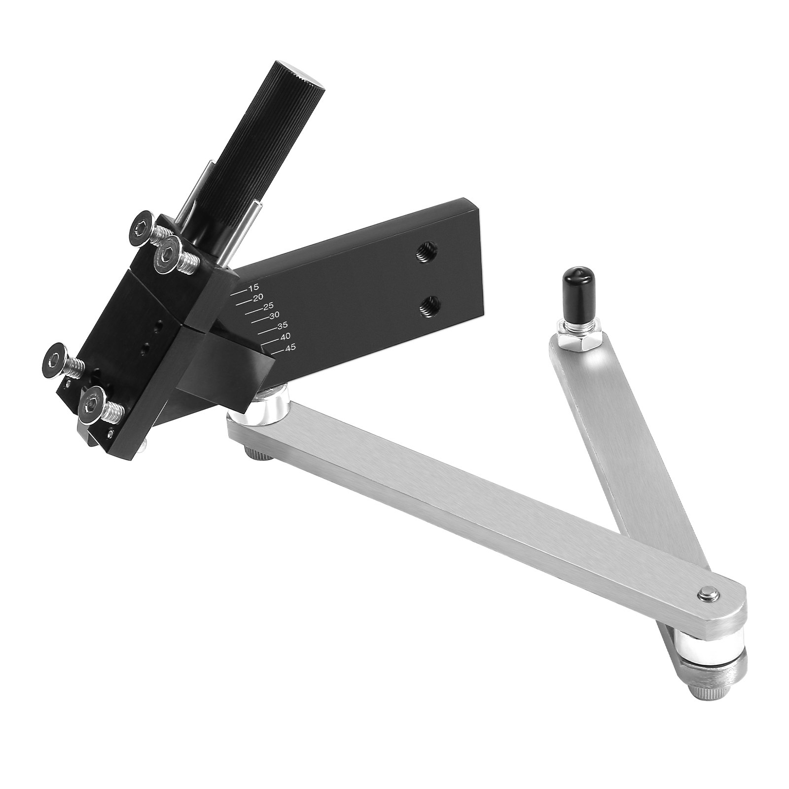 VEVOR Afilador de Cuchillas para Cortacésped con Equilibrador Ajustable de 15°-45° 4 Pines Adaptadores Rodamientos de Bolas Mango Ampliado de 25 mm Compatible con la Mayoría de Amoladoras Angulares