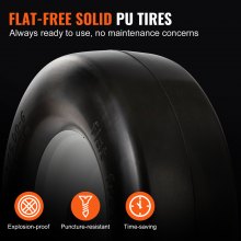 VEVOR Neumáticos para Cortacésped con Llanta 2 Piezas Neumáticos para Tractor sin Cámara 330x127-152 mm Neumáticos de PU sin Pinchazos Centrado en Cubo 82,6-150 mm 20 Adaptadores para Cortacésped