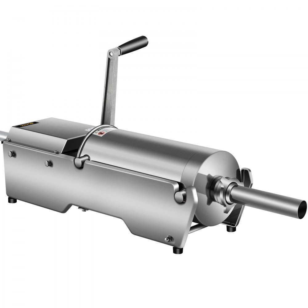 VEVOR Embutidora de Salchichas 7,8 L Horizontal Manual con 5 Tubos 2 Velocidad