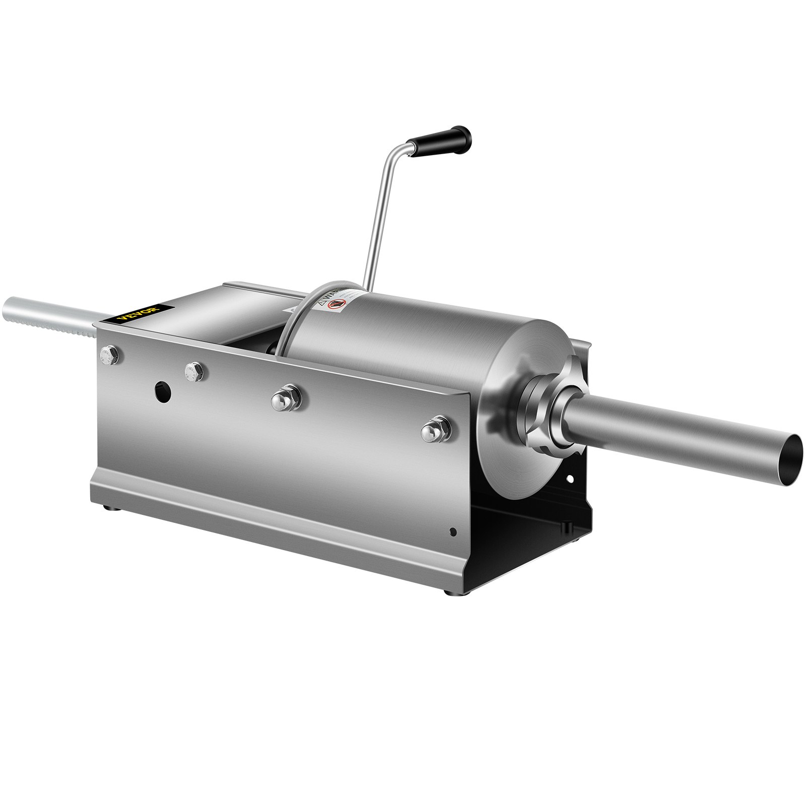 VEVOR Embutidora de Chorizos Horizontal Estable Acero Inoxidable 3 L, Llenadora Manual de Salchichas para Hacer Salchichas, Tanto para Uso Doméstico como Comercial, 42,9 x 21,1 x 21,8 cm, Plata