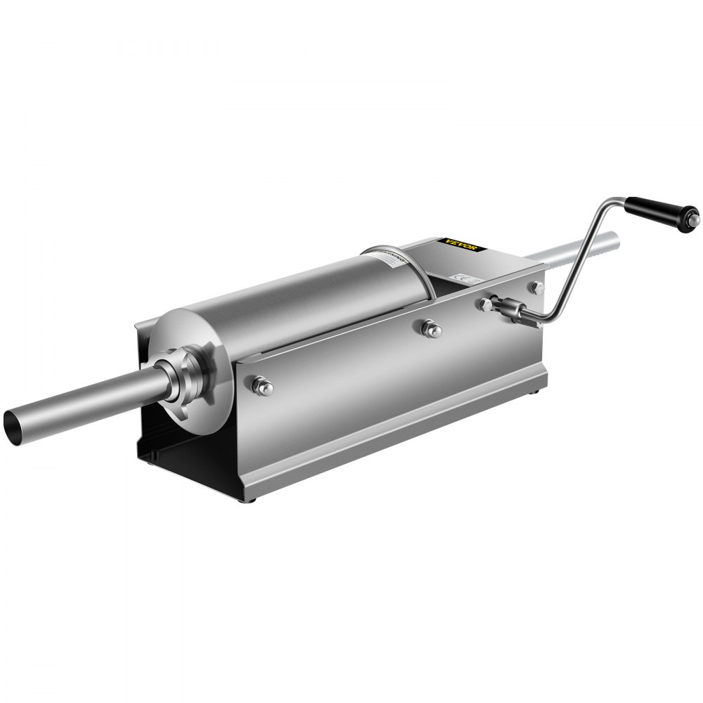 VEVOR Embutidora Manual de Salchichas 5 L, Doble Velocidad, Acero Inoxidable 304 para Uso Alimentario, Incluye 5 Tubos de Relleno, para Hogar, Cocina, Restaurante y Comercio, 560 x 210 x 220 mm